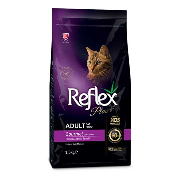 غذا خشک گربه بالغ رفلکس پلاس گورمت Reflex Gourmet وزن  1.5 کیلوگرم