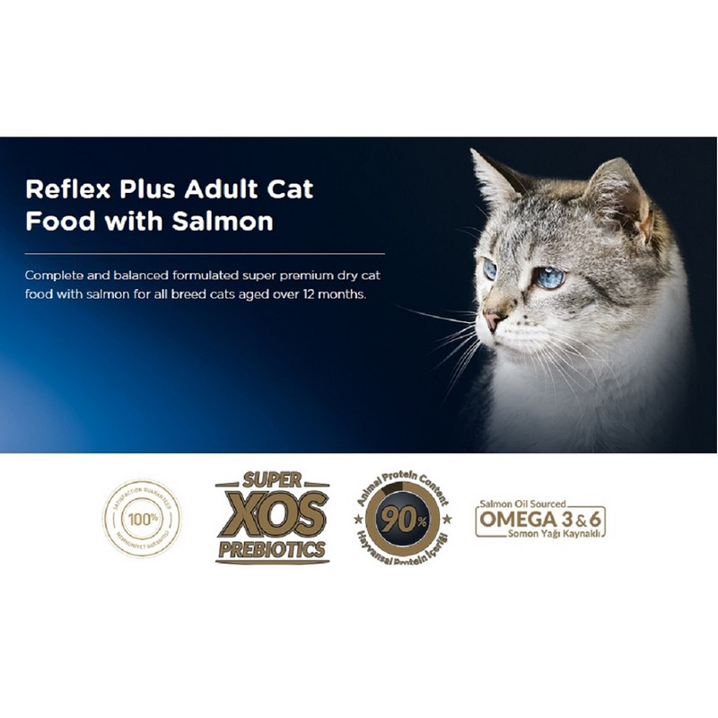 غذاي خشک گربه رفلکس پلاس مدل Salmon وزن 1.5 کيلوگرم
